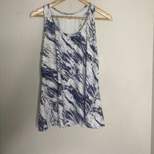 Gap Fit Racerback Tank w/ Vents Black Gray White Print New with tags Size Large